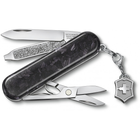 Швейцарский нож Victorinox CLASSIC SD Brilliant Carbon 58мм/5 функций, черные карбоновые накладки