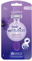 Zestaw maszynek do golenia Wilkinson My Intuition Quattro Smooth Violet Bloom dla kobiet 3 szt (4027800429202) - obraz 1