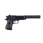 Детский пистолет Glock 19 27 см, металлический с глушителем на пульках Viоlеnt V1+ Черный - изображение 1