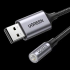 USB-адаптер для звуковой карты Ugreen USB to Jack 3.5mm Grey (YM1604)