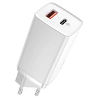 Мережевий зарядний пристрій Baseus GaN Lite 1 USB + Type-C 65 W White (YM1376)