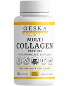 Колаген Мульті Комплекс Тип 1,2,3 з Гіалуроновою Кислотою та Вітаміном С 120 капсул Oeska | Multi Collagen Complex Type 1,2,3, Hyualuronic Acid, Vitamin C