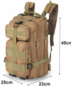 Рюкзак тактический штурмовой, армейский 28L Nobrand 45х25х23 см Койот 000273572 - изображение 2