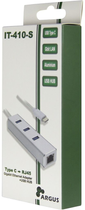 Адаптер Argus USB 2.0/3.0/Type C — RJ45 LAN з USB-хабом (88885440) - зображення 3