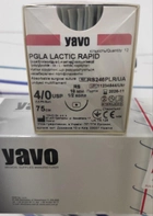 Нить хирургическая рассасывающая стерильная YAVO Poland PGLA LACTIC RAPID Полифиламентная неокрашенная USP 4/0 75 см RS 19 мм 1/2 круга (5901748157122) - изображение 2