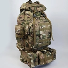 Рюкзак тактический 90л с сумкой-органайзером Oxford 800D Мультикам - изображение 6
