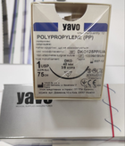 Нить хирургическая нерассасывающаяся YAVO стерильная POLYPROPYLENE Монофиламентная USP 1 75 см Синяя DKO 3/8 круга 40 мм (5901748152059) - изображение 2