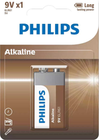 Батарейка Philips Entry Alkaline лужна 6LR61 (6LF22/MN1604/MX1604) блістер 1 шт. (6LR61A1B/10) - зображення 1