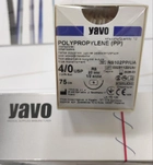 Нить хирургическая нерассасывающаяся YAVO стерильная POLYPROPYLENE Монофиламентная USP 4/0 75 см Синяя RS 1/2 круга 20 мм (5901748107318) - изображение 2