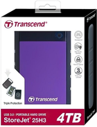 Dysk twardy Transcend StoreJet 25H3P 4TB 5400rpm 8MB TS4TSJ25H3P 2.5 USB 3.0 External Purple - obraz 4