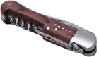 Складной охотничий нож Laguiole 19.5 см со штопором и кожаным чехлом Коричневый (40268499) - изображение 4