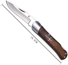 Складной охотничий нож Laguiole 19.5 см фиксатор лезвия в подарочной коробке Коричневый (40269007) - изображение 5