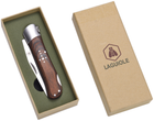 Складной охотничий нож Laguiole 19.5 см фиксатор лезвия в подарочной коробке Коричневый (40269007) - изображение 6