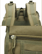 Тактичний рюкзак для риболовлі полювання походів туризму активного відпочинку спорту 50х27х22 см (476023-Prob) Оливковий - зображення 9