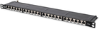 Патч-панель Digitus Professional 19" 0.5U CAT6 24xRJ45 FTP складена для серверної шафи/стійки (DN-91624S-SL-SH) - зображення 1
