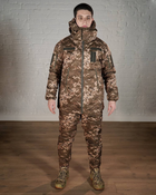 Зимова військова форма SoftShell з утеплювачем ХОЛОСОФТ піксель бушлат та штани розмір XXXL - (56) - зображення 1
