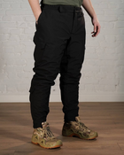 Зимові тактичні штани SoftShell з утеплювачем ХОЛОСОФТ чорні водонепроникаючі L - (50) - зображення 2