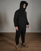 Зимова військова форма SoftShell з утеплювачем ХОЛОСОФТ чорна костюм водонепроникаючий бушлат з капюшоном та штани XXL - (54) - зображення 5