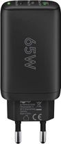Багатопортовий зарядний пристрій Goobay Wentronic 3x Quick Charger 65 Вт 2x USB-C 1x USB-A Чорний (4040849617607) - зображення 3