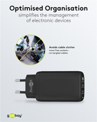 Багатопортовий зарядний пристрій Goobay Wentronic 3x Quick Charger 65 Вт 2x USB-C 1x USB-A Чорний (4040849617607) - зображення 9