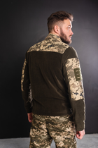 Кофта флисовая мужская военная тактическая с липучками под шевроны ВСУ (ЗСУ) Пиксель 8024 46 размер хаки - изображение 8