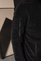 Кофта флисовая мужская военная тактическая с липучками под шевроны ВСУ (ЗСУ) Пиксель 8705 50 размер черная - изображение 6