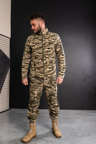 Кофта флисовая мужская военная тактическая с липучками под шевроны ВСУ (ЗСУ) Пиксель 8712 52 размер хаки - изображение 2
