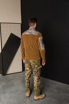 Кофта флисовая мужская военная тактическая с липучками под шевроны ВСУ (ЗСУ) Мультикам 8161 50 размер койот - изображение 8