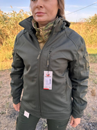 Тактическая куртка хаки COMBAT Боевой софтшел Soft-Shell на флисе для женщин S M - изображение 1