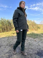 Тактическая куртка хаки COMBAT Боевой софтшел Soft-Shell на флисе для женщин 2ХЛ - изображение 5