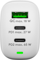Wieloportowa ładowarka stacjonarna Goobay Wentronic 3x Quick Charger 65W 2x USB-C 1x USB-A Biały (4040849617591) - obraz 4