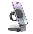 Беспроводная зарядка подставка HOCO CQ3 для iPhone iWatch/Airpods на 5-15W QI 3А черная