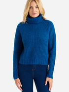 Sweter z golfem damski ciepły Greenpoint SWE6020034W2235M00 S Niebieski (5903245346771)