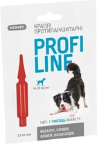 Капли ProVET Profiline инсектоакарицид для собак 10-20 кг 1 пипетка 2.0 мл (4823082431076)