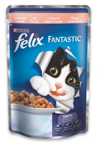 Вологий корм для кішок Felix Fantastic з лососем у желе 85 г