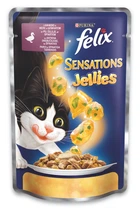 Влажный корм для кошек Felix Sensations с уткой и шпинатом в желе 85 г