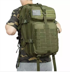 Рюкзак тактический военный 45л 800D зеленый олива - изображение 2