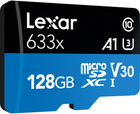 Karta pamięci Lexar High-Performance 633x microSDXC 128GB Class 10 UHS-I A1 V30 U3 + SD adapter (LSDMI128BB633A) - obraz 3