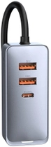 Автозарядка Baseus Share Together PPS with extension cord 120 W (2 USB, 2 USB-C) Grey (CCBT-A0G) - зображення 4