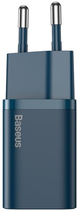 Мережевий зарядний пристрій Baseus Super Si Quick Charger 1C 20W EU Sets Blue (with cable) (TZCCSUP-B03) - зображення 4