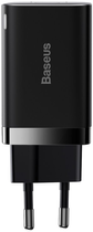 Мережевий зарядний пристрій Baseus Super Si Pro Quick Charger Type-C+USB 30W EU Black (CCSUPP-E01) - зображення 1