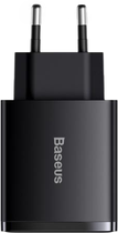 Зарядний пристрій Baseus Compact Quick Charger 2U+C 30 W EU Чорний (CCXJ-E01) - зображення 1
