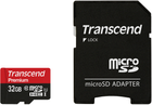 Karta pamięci Transcend MicroSDHC UHS-I 32 GB Class 10 + adapter SD (TS32GUSDU1) - obraz 1