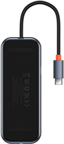 USB-хаб Baseus AcmeJoy 4-Port Type-C HUB Adapter (Type-C to USB3.0 х 3+Type-C PD&Data) Dark Grey (WKJZ010013) - зображення 3