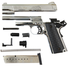 Сигнальний стартовий пістолет Kuzey 911 Chrome Engraved з додатковим магазином + пачка патронів Ozkursan 9мм - зображення 7