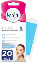 Woskowe paski Veet Sensitive Skin Facial Hair Removal Wax Strips Pure 20 szt (8428076000274) - obraz 1