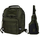 Рюкзак однолямочный через плечо Shoulder Bag, "MOLLE" Оливковый - изображение 1