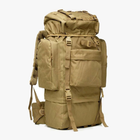 Рюкзак тактический AOKALI Outdoor A21 65L Sand туристический однотонный с множеством карманов - изображение 1