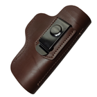 Кобура Волмас для Glock 17 прихованого носіння на скобі шкіряна коричнева - зображення 8