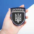 Шеврон нашивка на липучке Трезубец Украины UKRAINE, вышитый патч 7х9 см - изображение 3